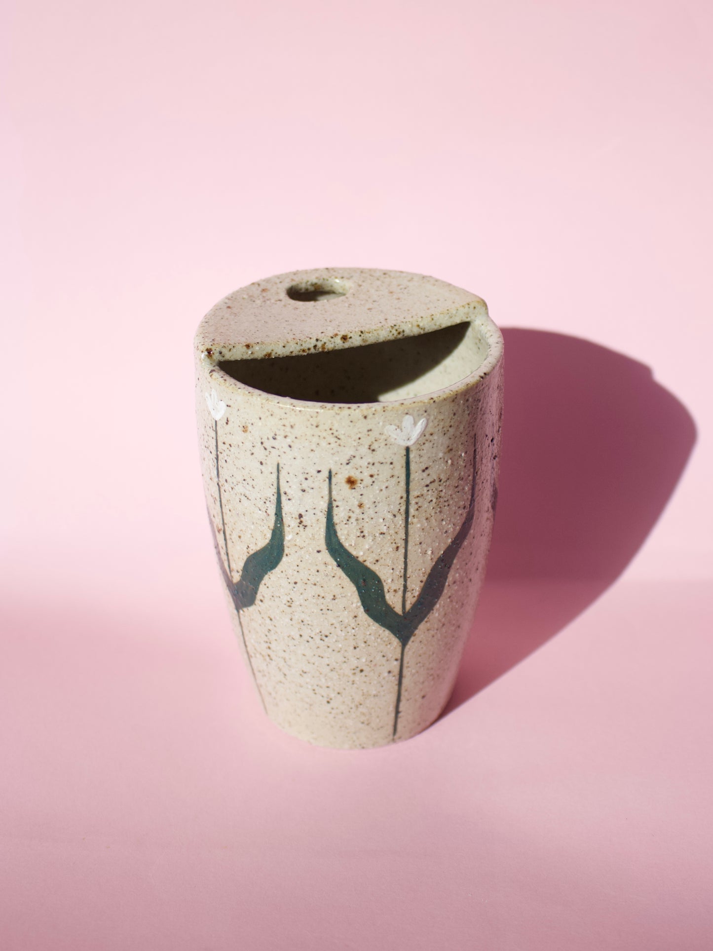 White Tall Tulip Travel Mug