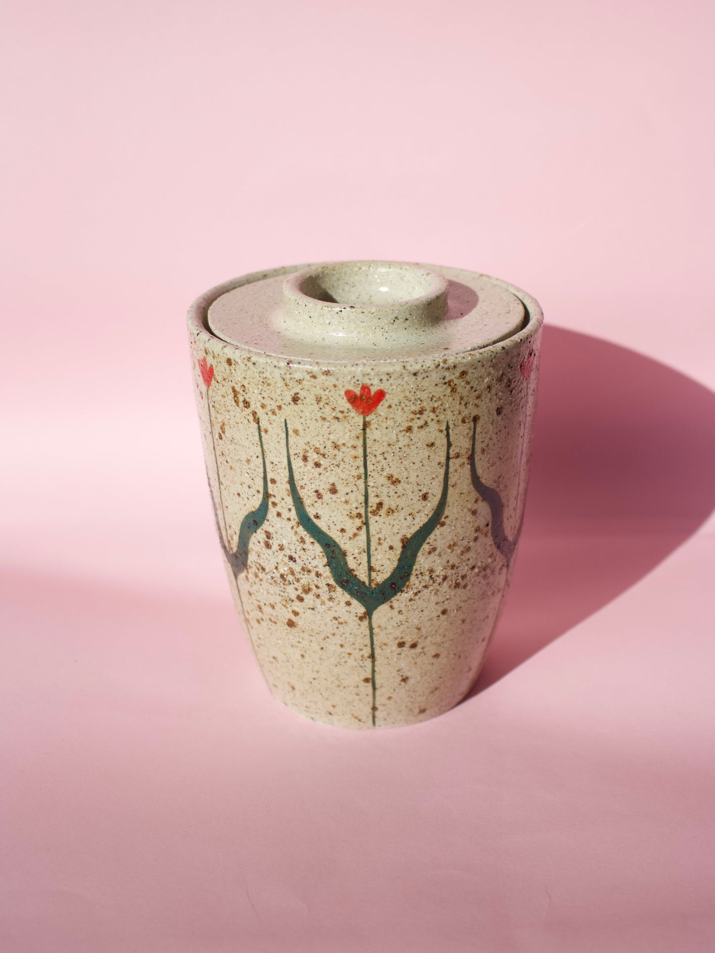 Red Tall Tulip Cookie Jar