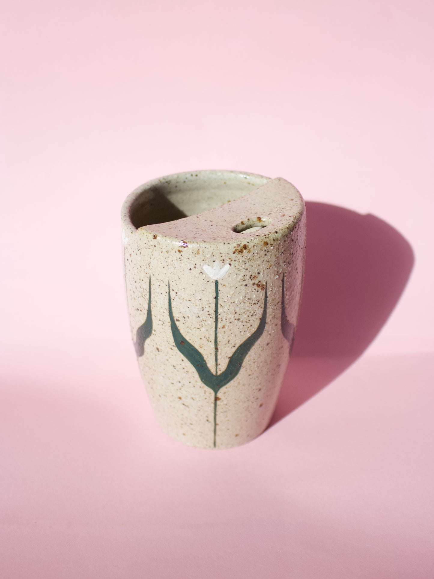 White Tall Tulip Travel Mug