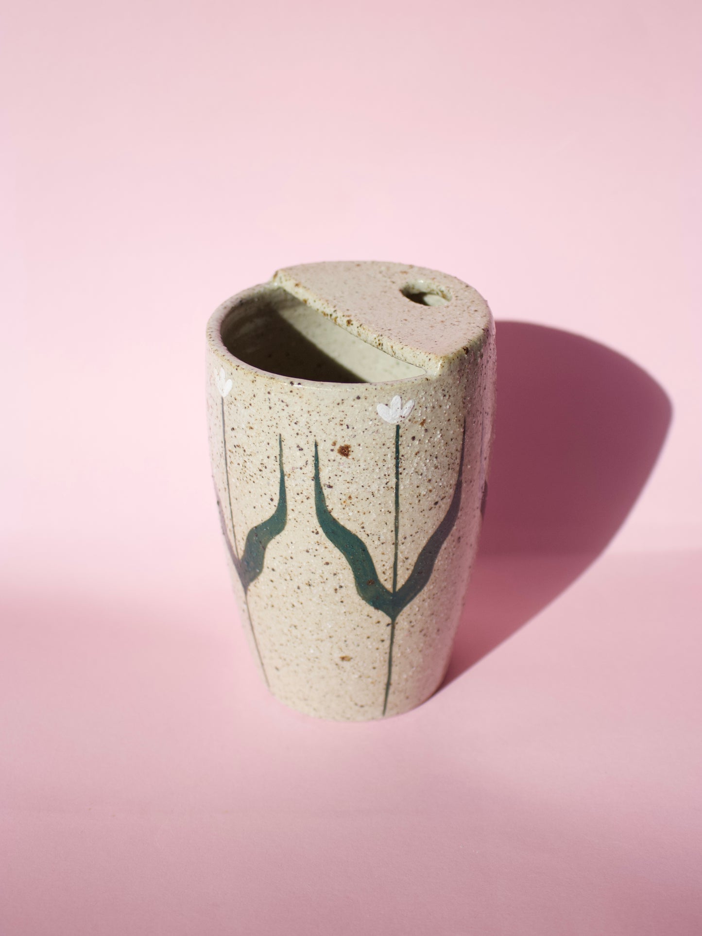White Tall Tulip Travel Mug