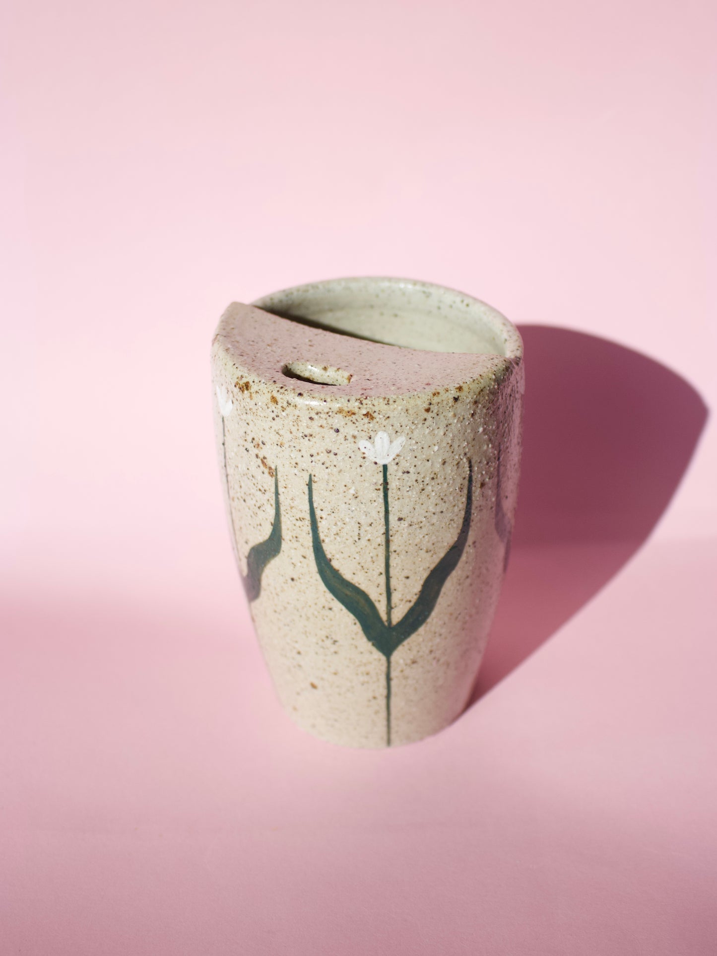 White Tall Tulip Travel Mug
