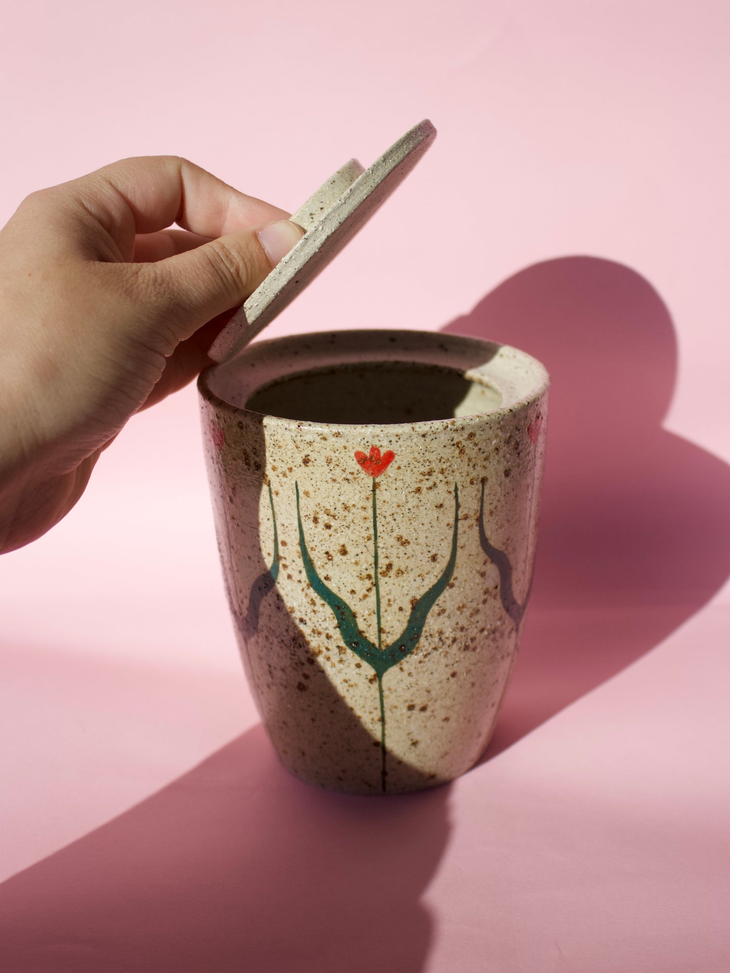Red Tall Tulip Cookie Jar