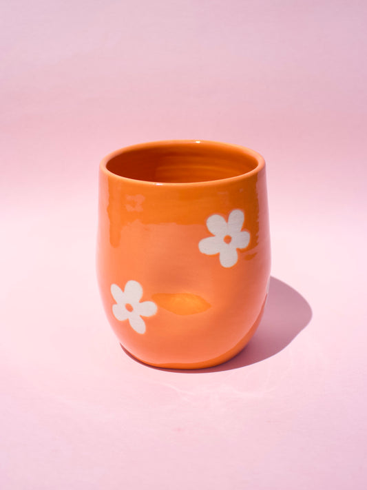 Orange Daisy Thumb Cup
