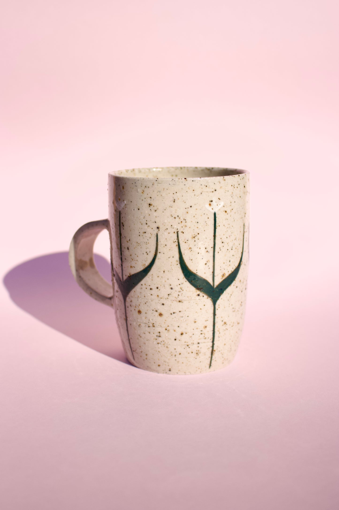 White Tall Tulip Mug