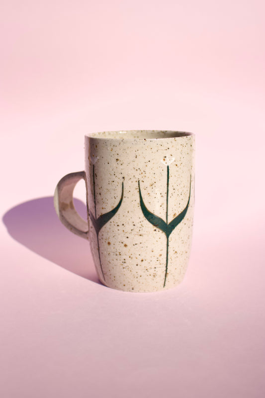 White Tall Tulip Mug