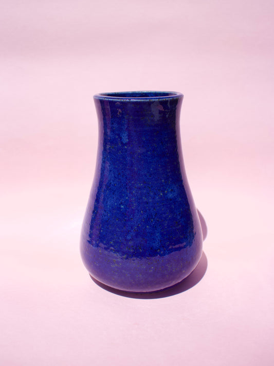 Speckled Blue Belly Vase