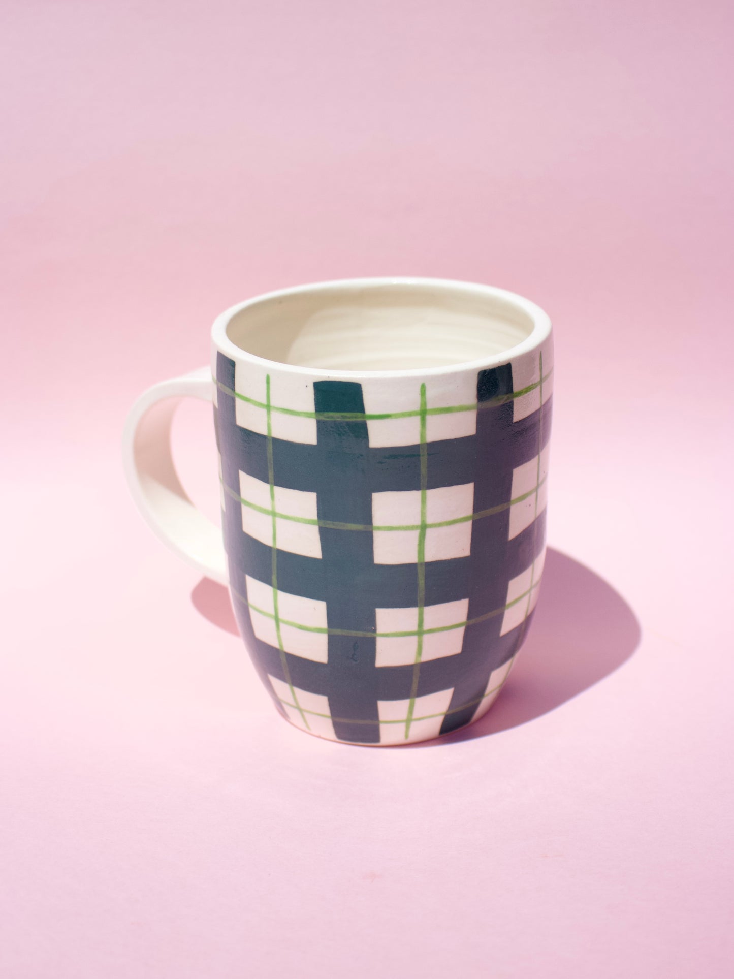 Green Gingham Mug