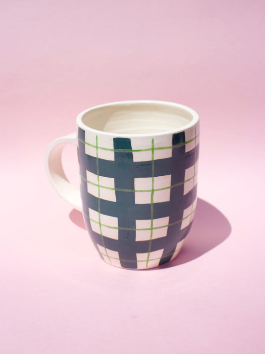 Green Gingham Mug