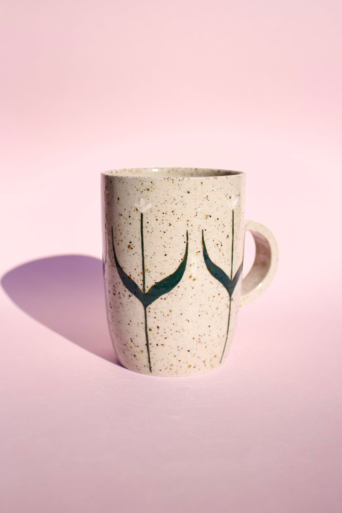 White Tall Tulip Mug