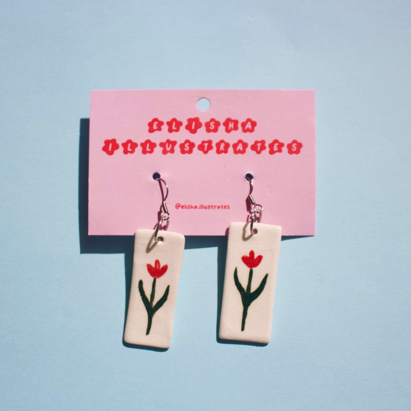 Tall Tulip Hook Earrings