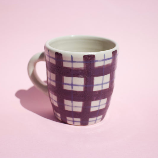 Purple Gingham Mug