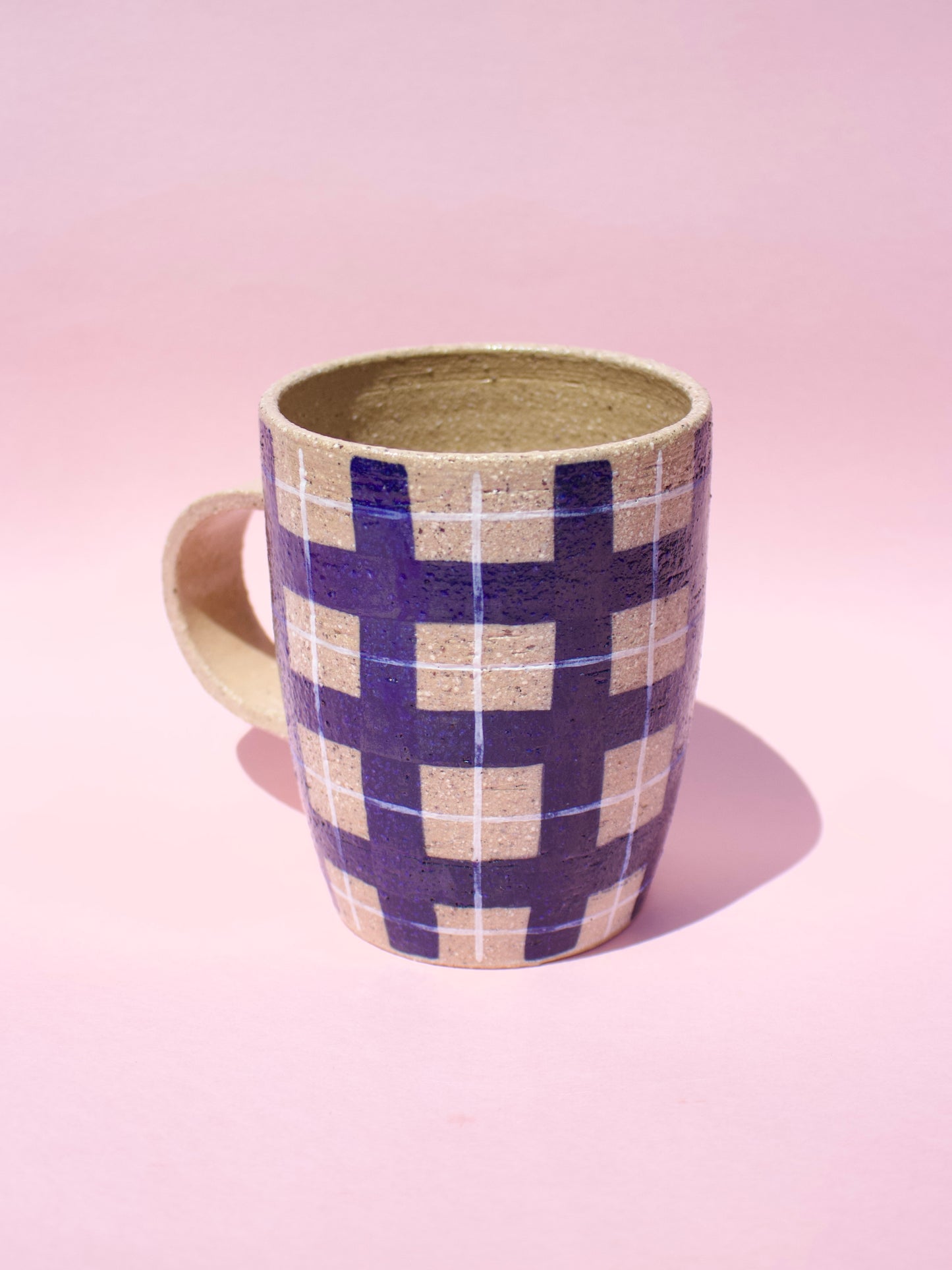 Blue Gingham Mug