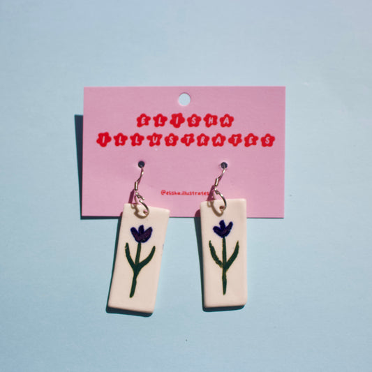 Tall Tulip Hook Earrings