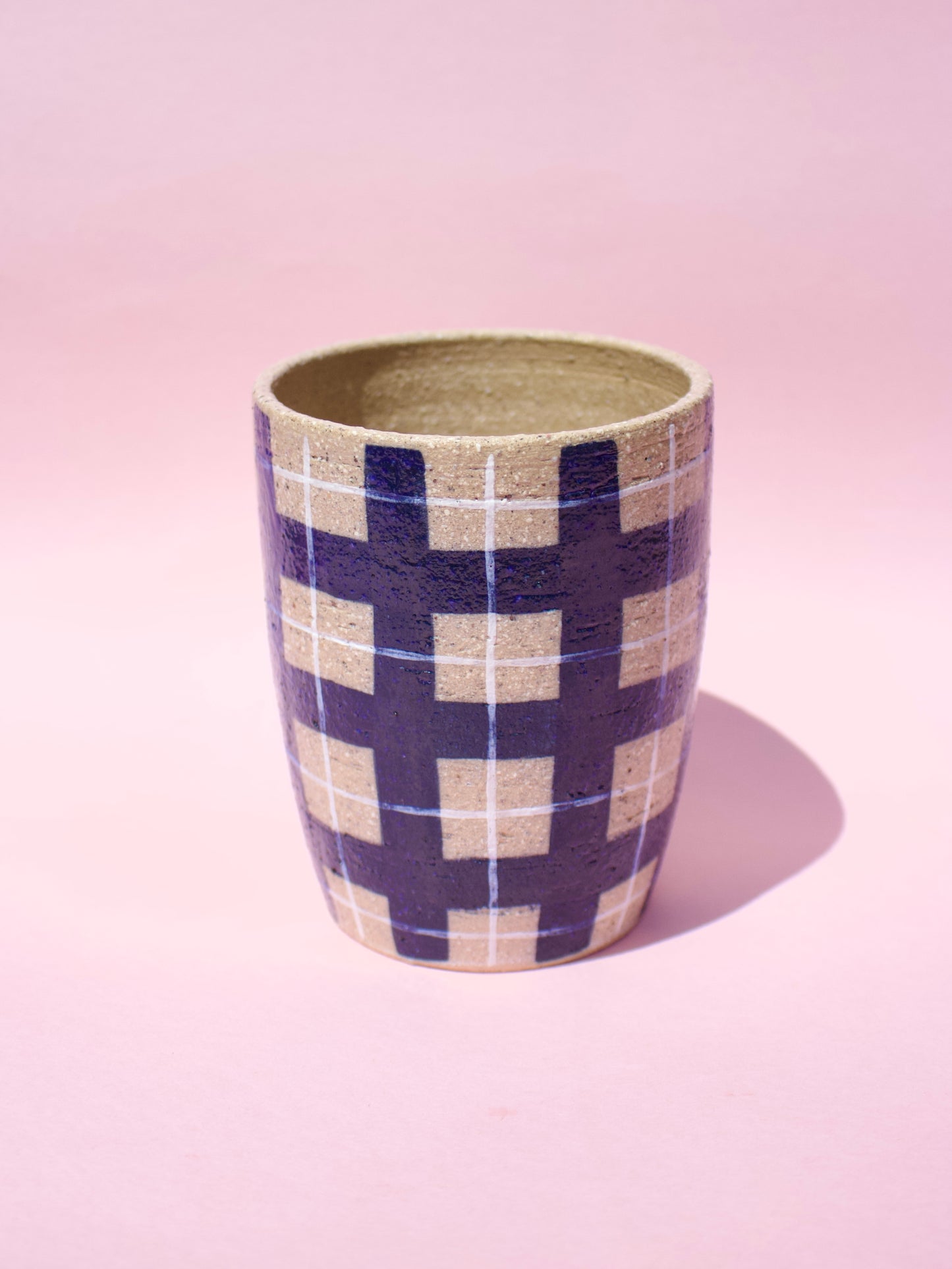 Blue Gingham Mug