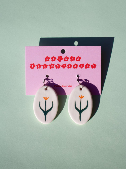 Round Tulip Earrings