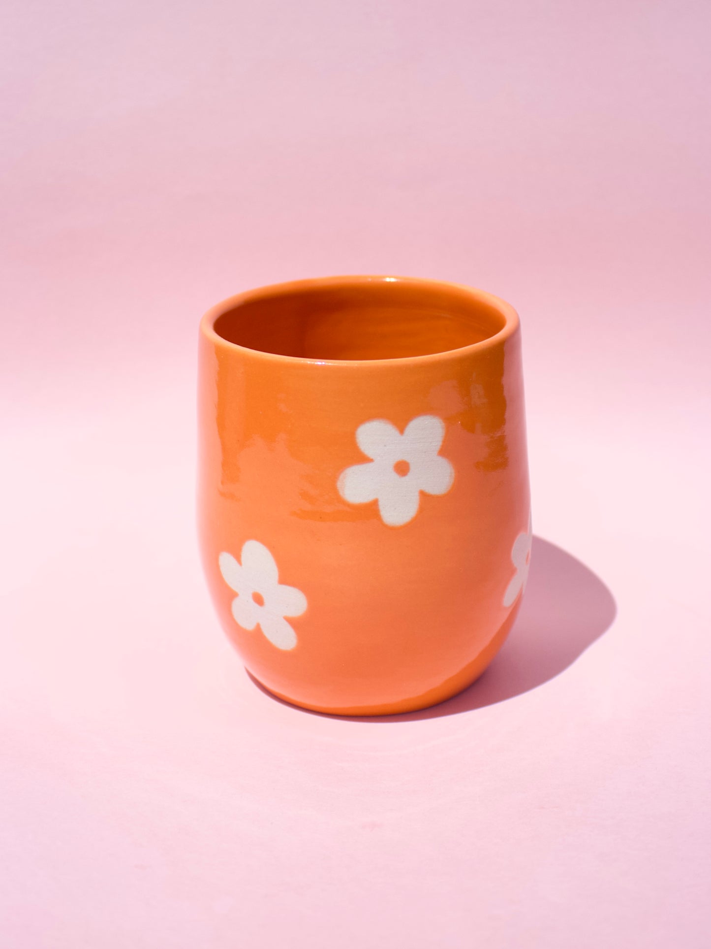 Orange Daisy Thumb Cup