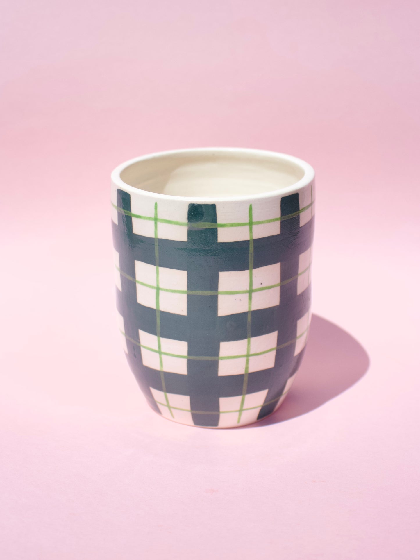 Green Gingham Mug