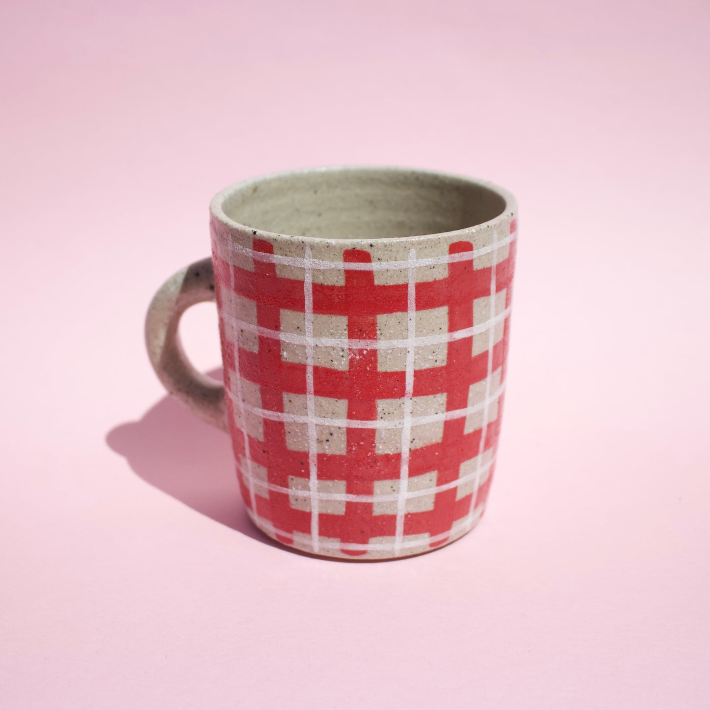 Red & White Gingham Mug