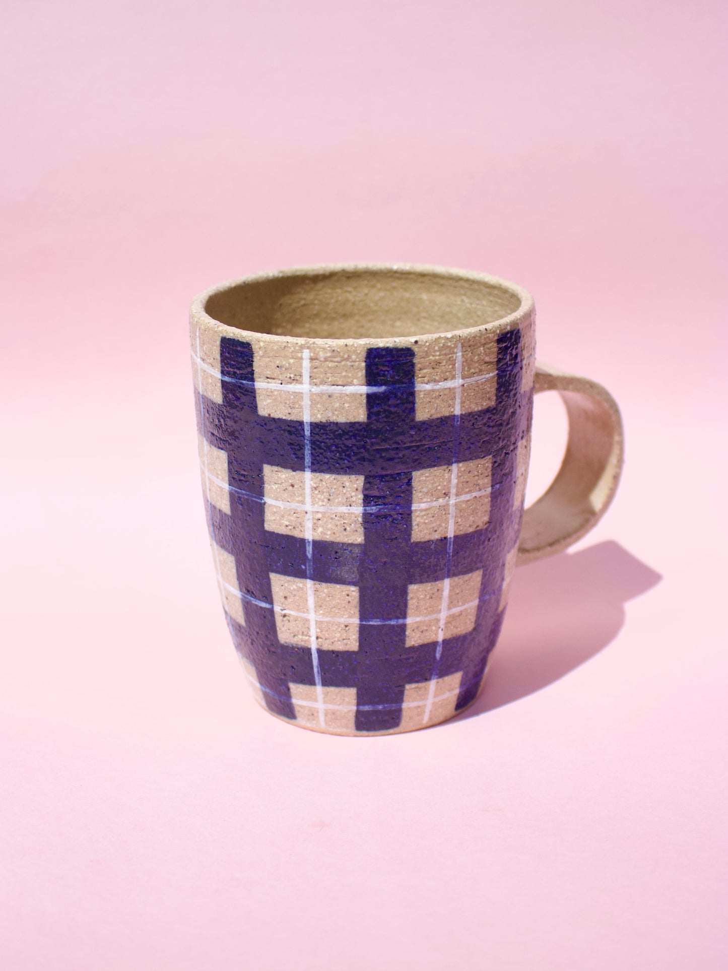 Blue Gingham Mug