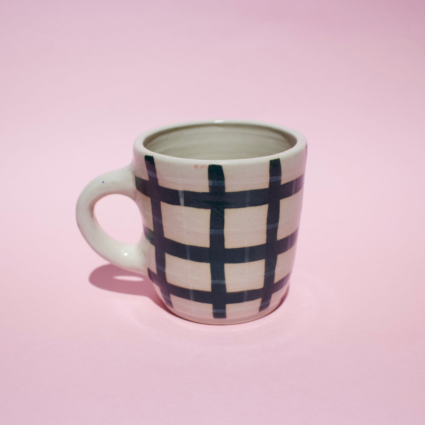 Green & White Gingham Mug