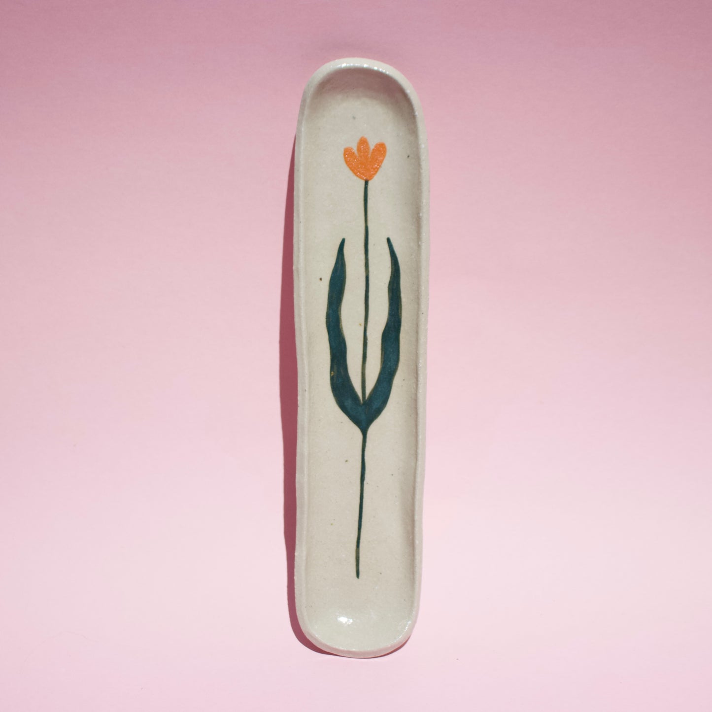 Orange Tall Tulip Trinket Dish