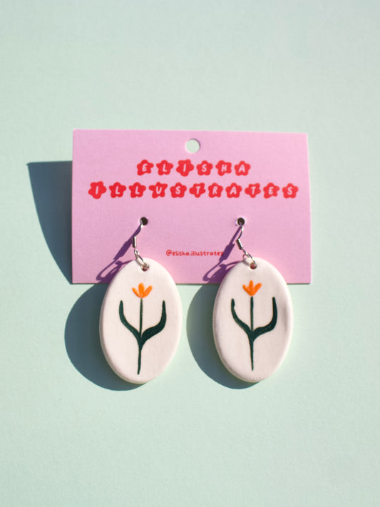 Round Tulip Earrings