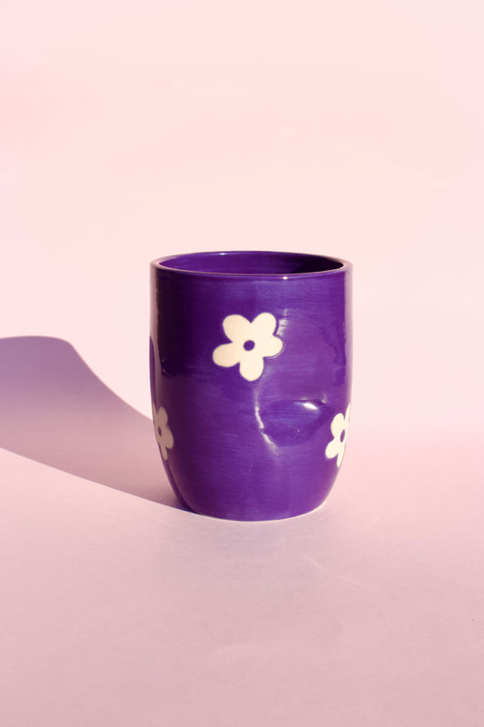 Purple Daisy Thumb Cup