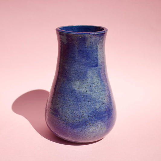 Speckled Blue Belly Vase