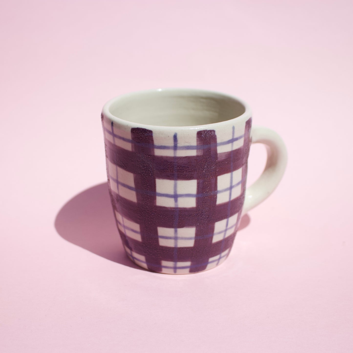 Purple Gingham Mug