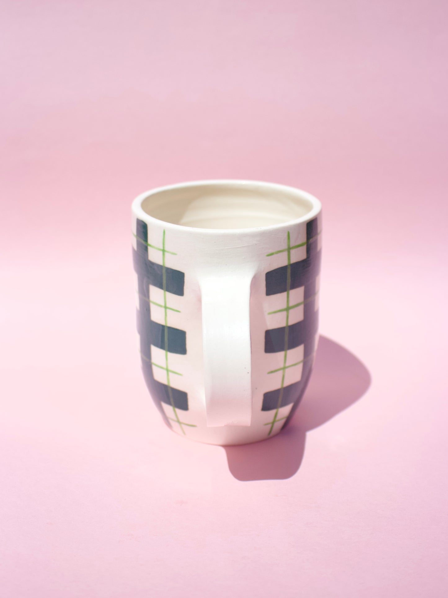 Green Gingham Mug