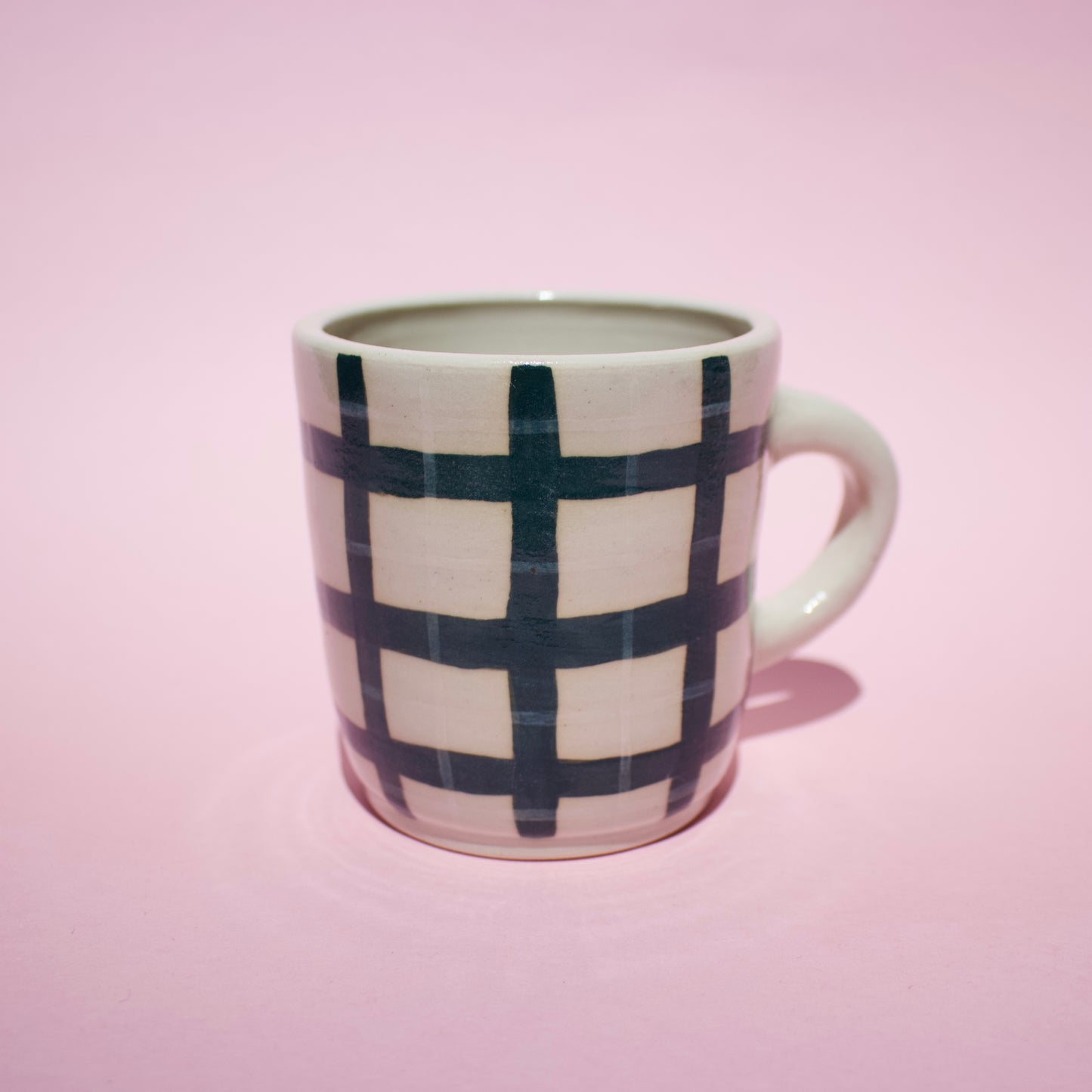 Green & White Gingham Mug